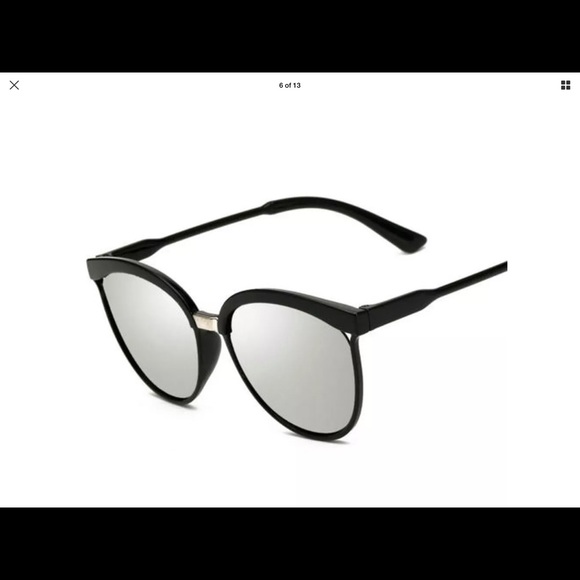 Designer Vintage Silver Flat Lens Sunglasses - Picture 2 of 6